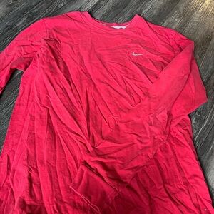Nike Men's Red Long Sleeve Tee